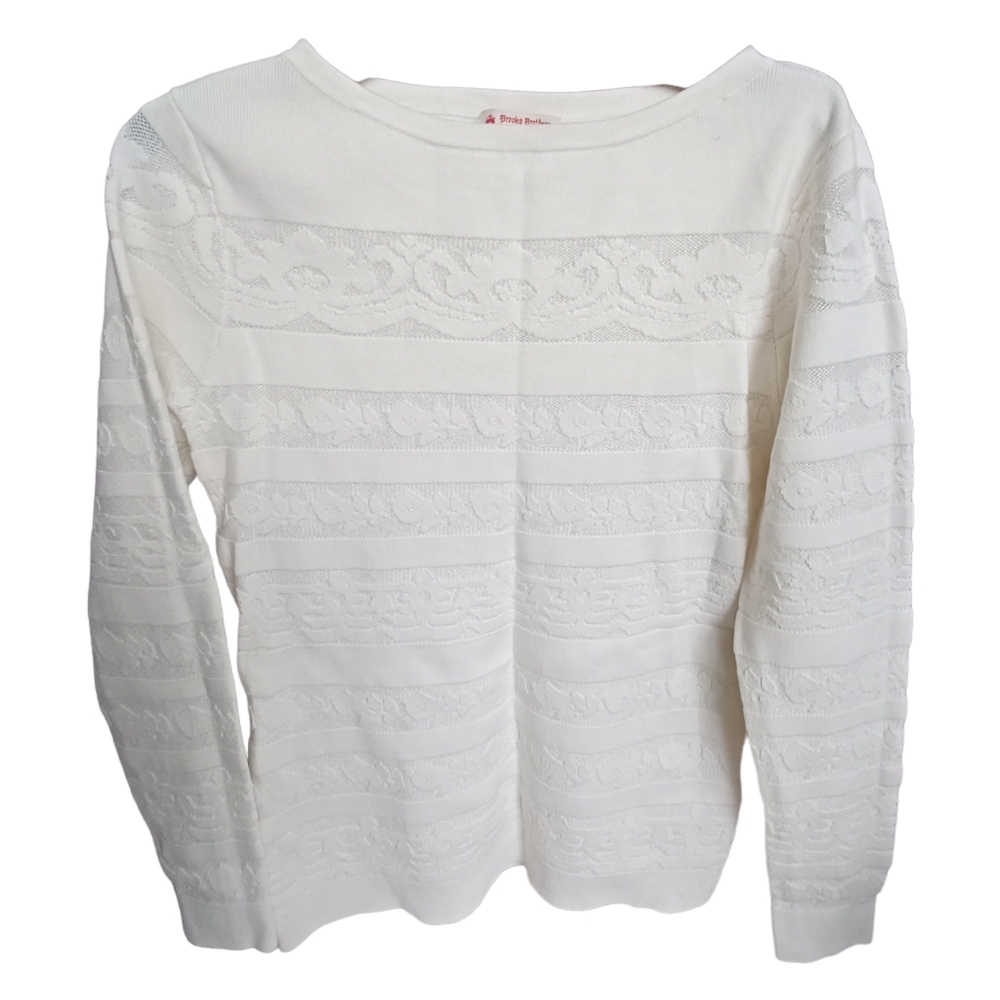 Off white Brooks Brothers red fleece flower  detail sweater sz M